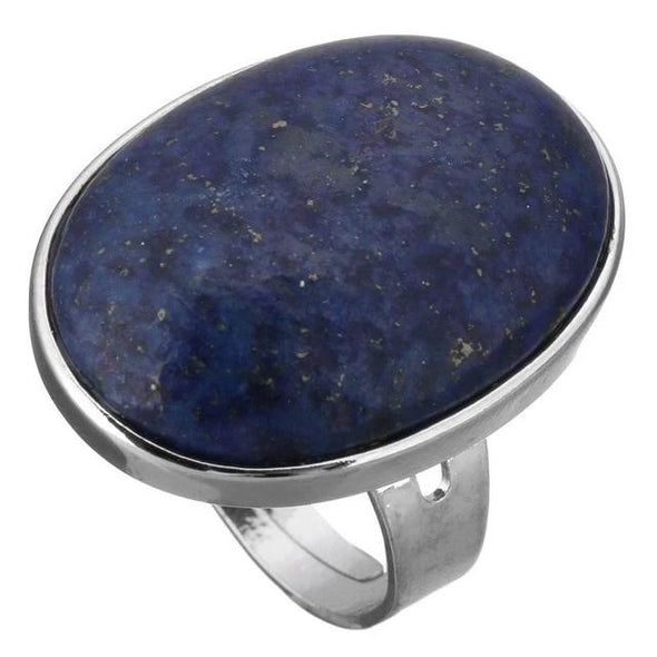 Crystal Oval Geometric Ring Tree of Color lapis lazuli 
