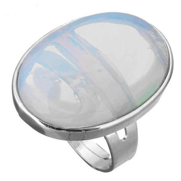 Crystal Oval Geometric Ring Tree of Color sea opal 