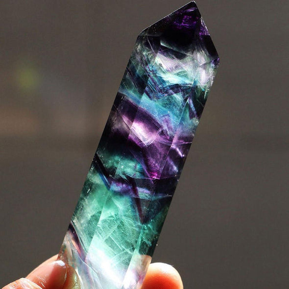 Double-pointed Natural Fluorite Obelisk Tree of Color 