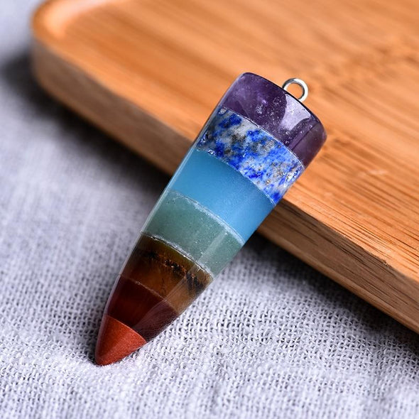 Natural Crystal Colorful Bullet Pendant Tree of Color 
