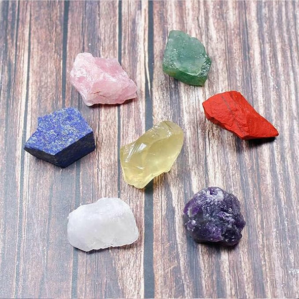 7pcs Natural Rough Healing and Energy Chakra Stones Set