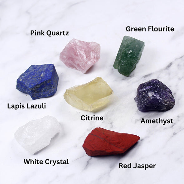 7pcs Natural Rough Healing and Energy Chakra Stones Set