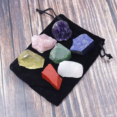 7pcs Natural Rough Healing and Energy Chakra Stones Set