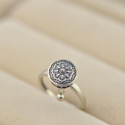 Tibetan Mantra Ring - 925 Sterling Silver