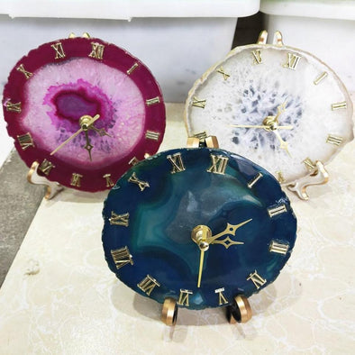Agate Crystal Clock Tree of Color 