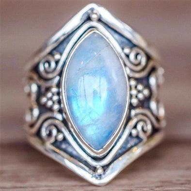 Boho Antique Moonstone Crystal Ring