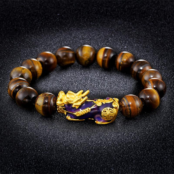 Color Changing Pixiu Jade - Wealth & Protection Bracelet Tree of Color Yellow Tiger Eye 