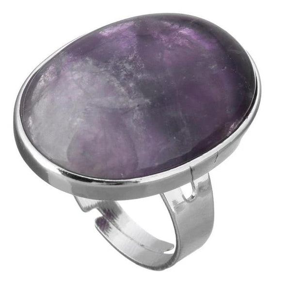 Crystal Oval Geometric Ring Tree of Color amethyst 