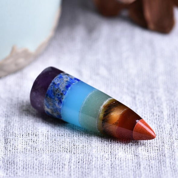 Natural Crystal Colorful Bullet Pendant Tree of Color 