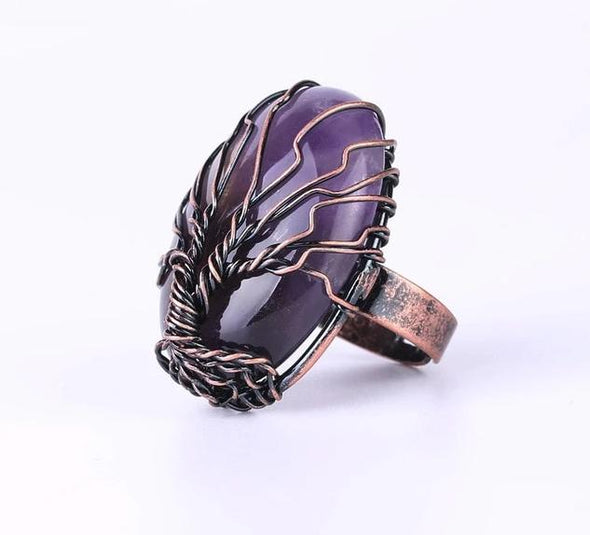 Tree of Life Crystal Ring Tree of Color Amethyst 