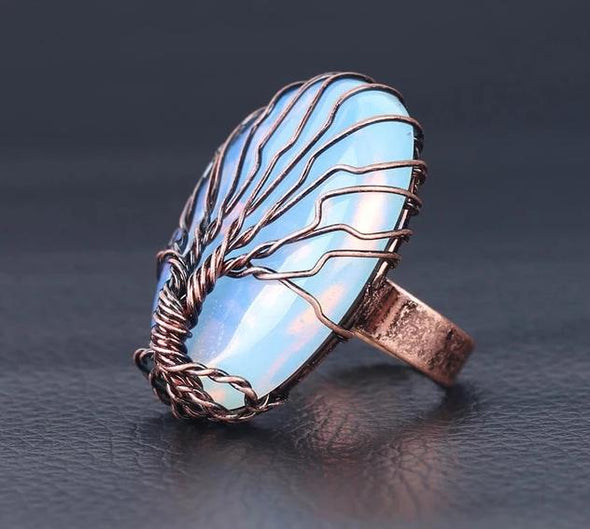 Tree of Life Crystal Ring Tree of Color Opal 