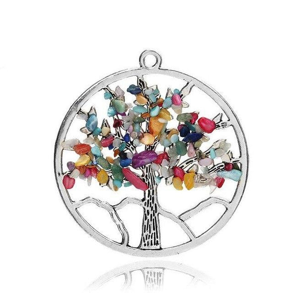 Wisdom Tree of Life + 7 Chakras Necklace Tree of Color 7 