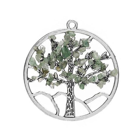 Wisdom Tree of Life - Chakra Necklace Tree of Color Light Green 
